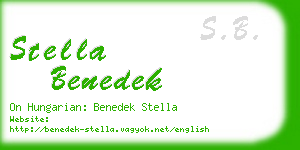 stella benedek business card